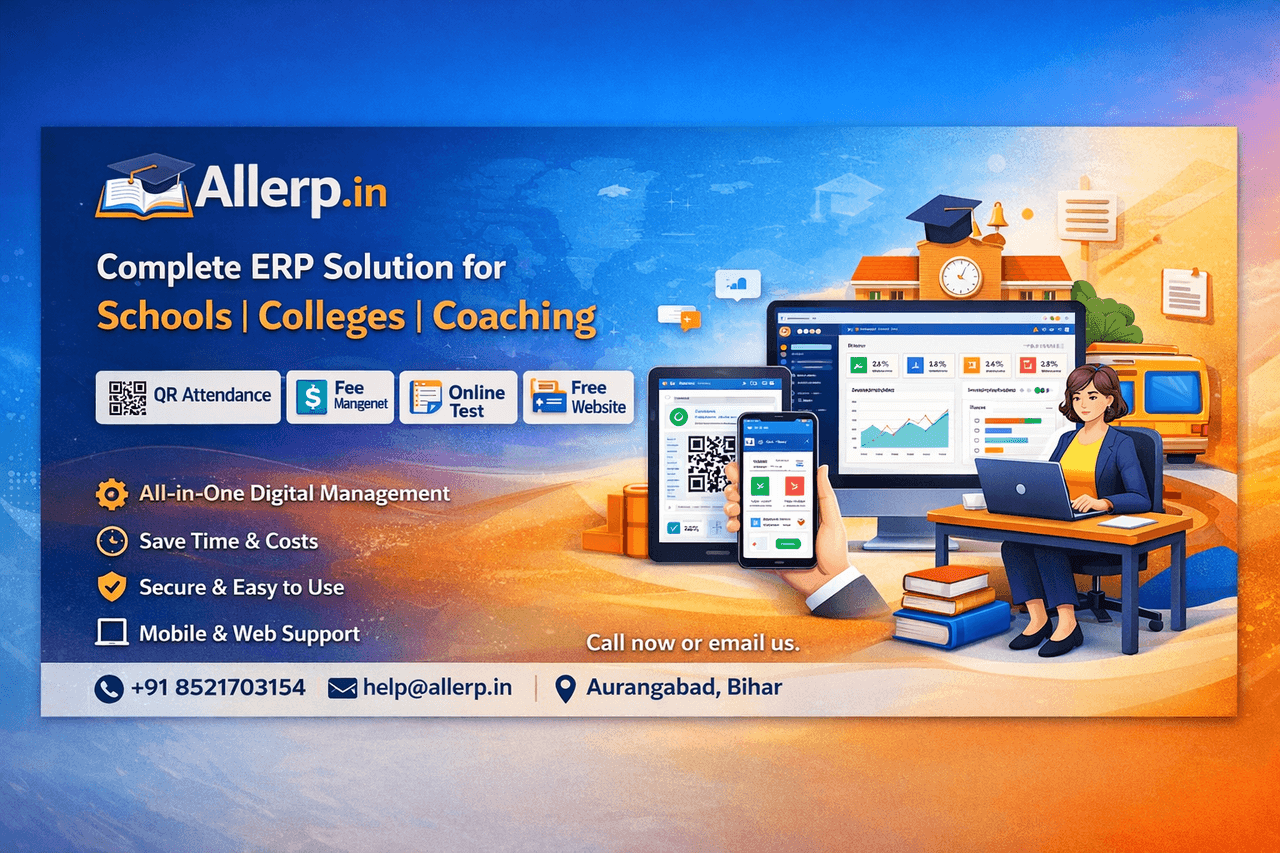 Allerp ERP Software क्या है? स्कूल, कॉलेज और कोचिंग के लिए सम्पूर्ण डिजिटल समाधान